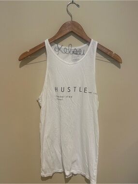 good hYOUman ‘Hustle Never Stop Ever’ White Tee with Size M